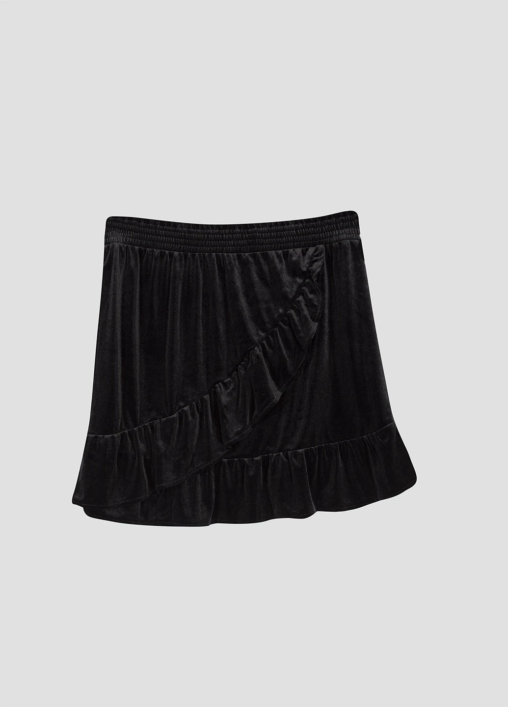 Черная кэжуал однотонная юбка H&M на запах