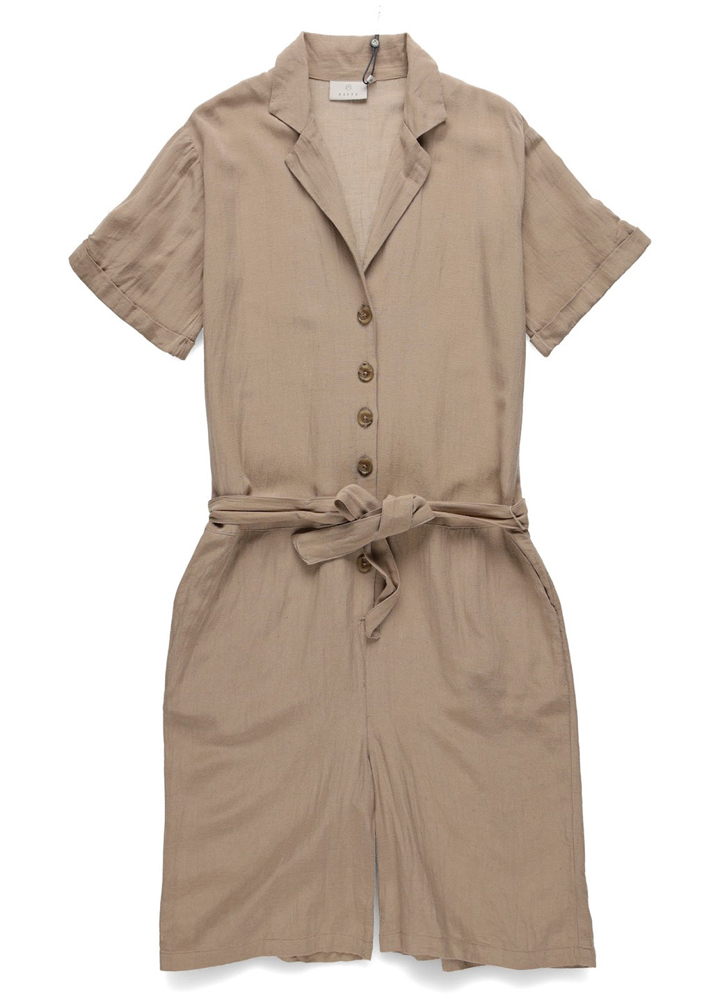 Комбінезон Kaffe комбінезон-шорти однотонний темно-бежевий кежуал бавовна
