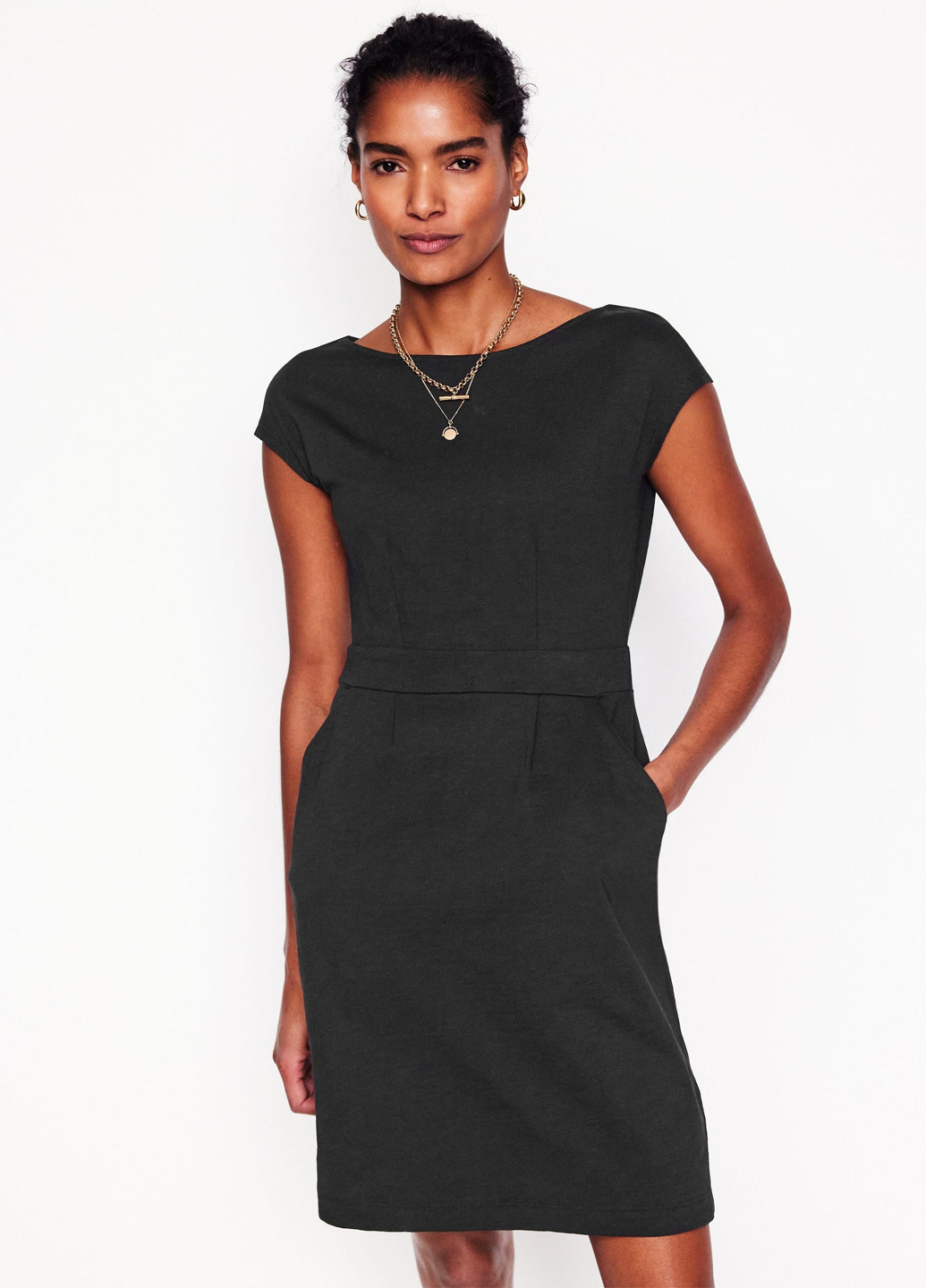 Чорна кежуал сукня футляр Boden однотонна