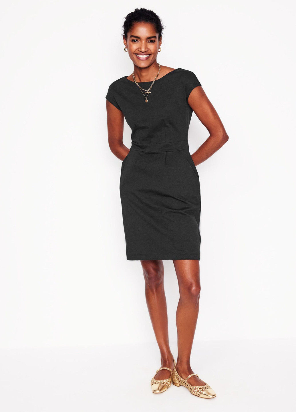 Чорна кежуал сукня футляр Boden однотонна
