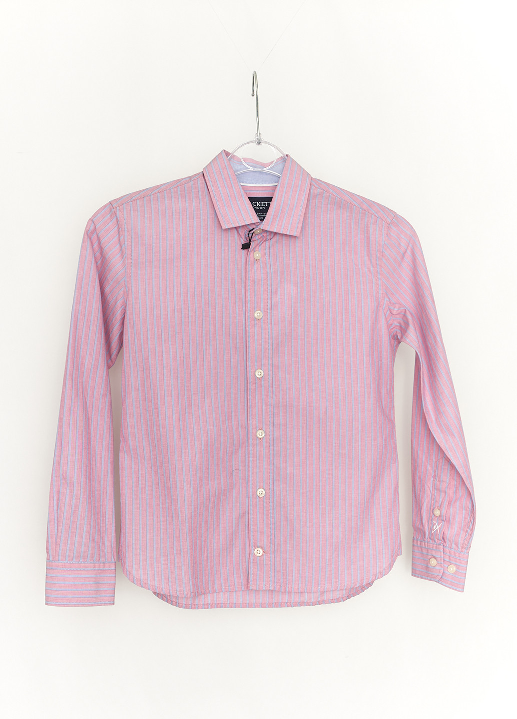 Розовая кэжуал рубашка в полоску Hackett с длинным рукавом
