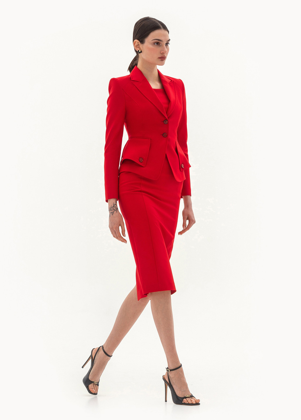 Красный женский жакет BGL однотонный - демисезонный