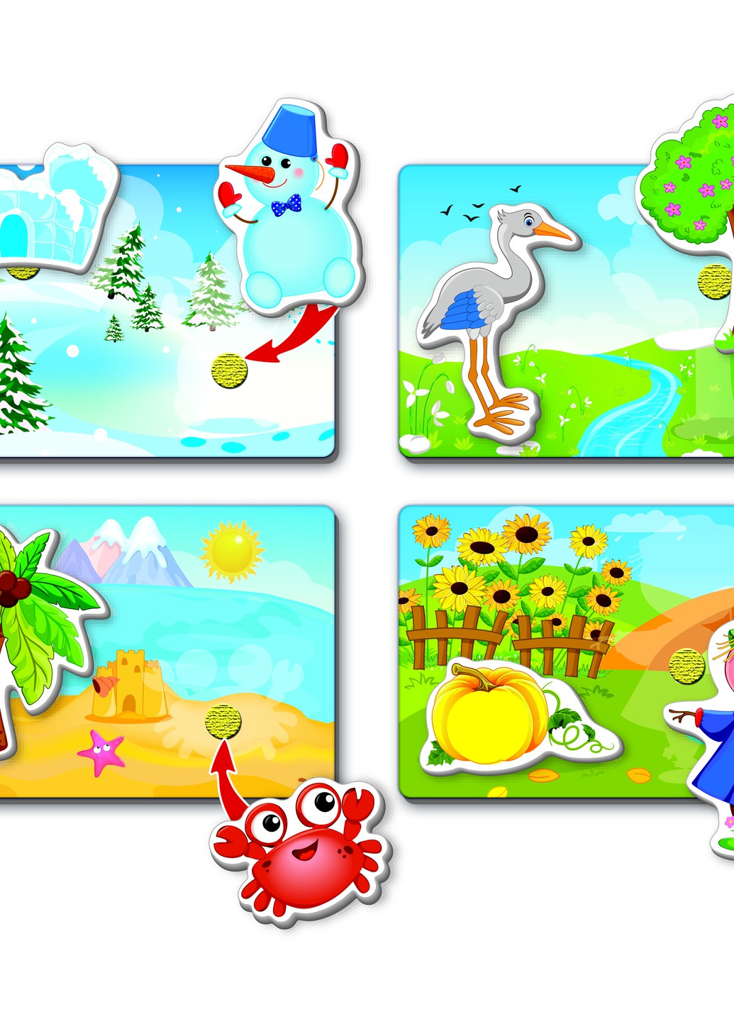 Вжик-вжик Липучки "Пори року" VT1302-23 (укр) Vladi toys (255391288)