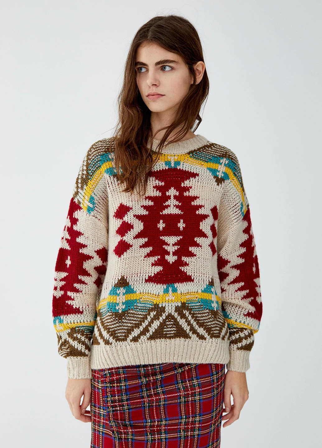 Комбинированный демисезонный джемпер джемпер Pull & Bear