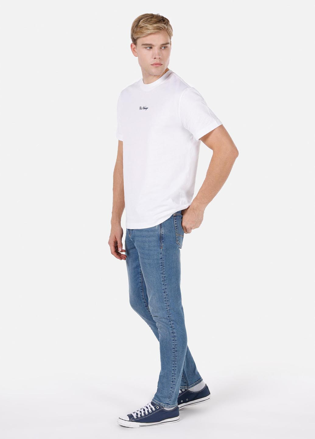 Голубые демисезонные зауженные джинсы Colin's