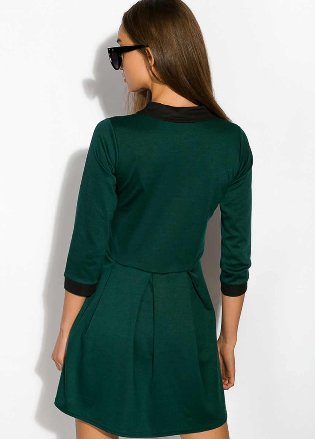 Темно-зеленое кэжуал платье Time of Style однотонное