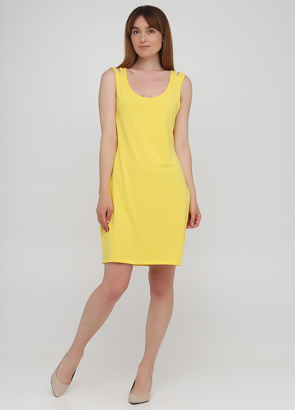 Желтое кэжуал платье платье-майка C&A однотонное