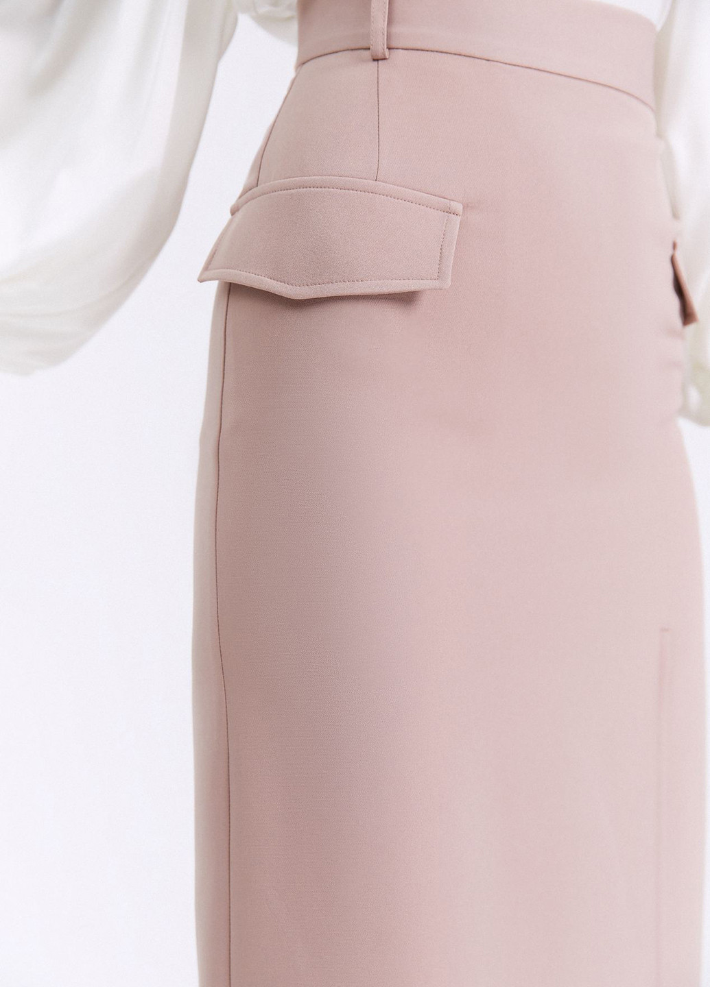 Светло-розовая кэжуал однотонная юбка Vovk колокол