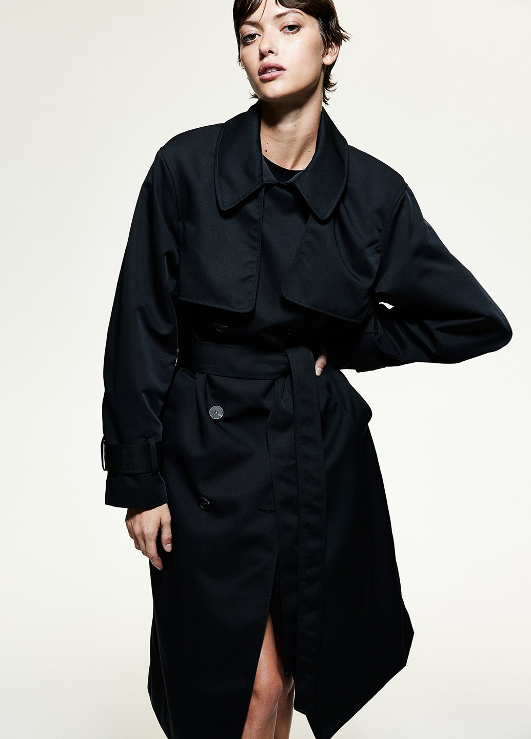 Плащ H&M тренчкот на гудзиках демісезон (365716742)