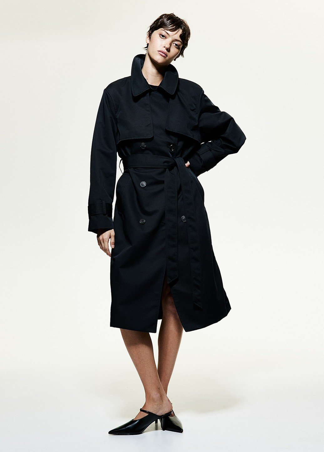 Плащ H&M тренчкот на гудзиках демісезон (365716742)