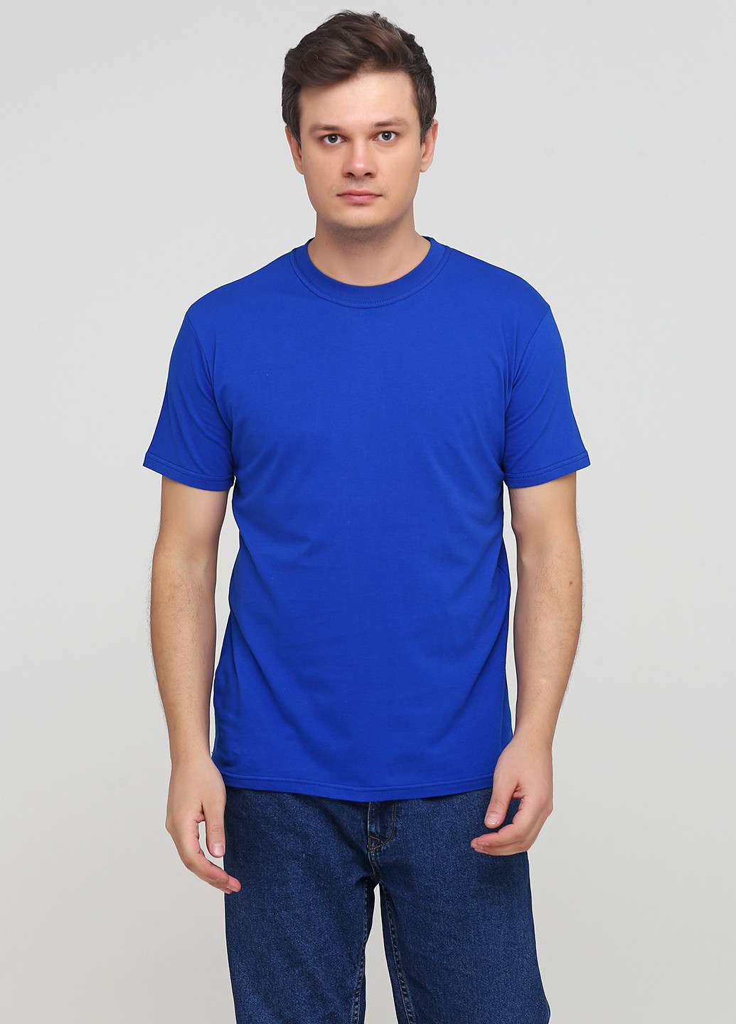 Синяя футболка мужская 19м319-17 синяя(електро) с коротким рукавом Malta