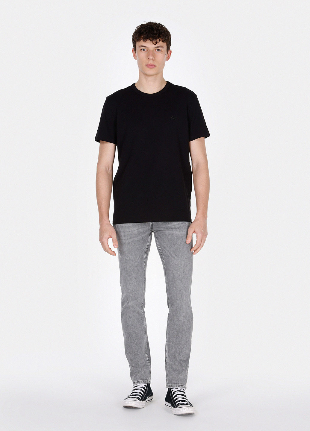 Серые демисезонные прямые джинсы Colin's