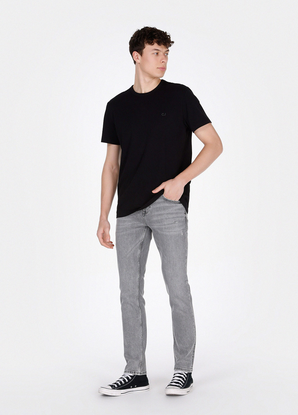 Серые демисезонные прямые джинсы Colin's