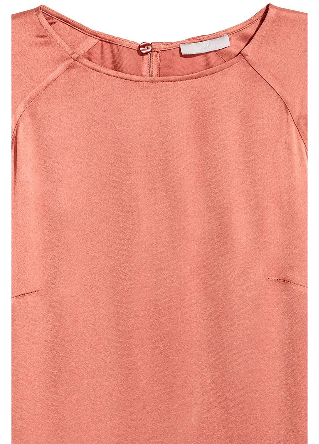 Оранжевое кэжуал платье а-силуэт H&M однотонное