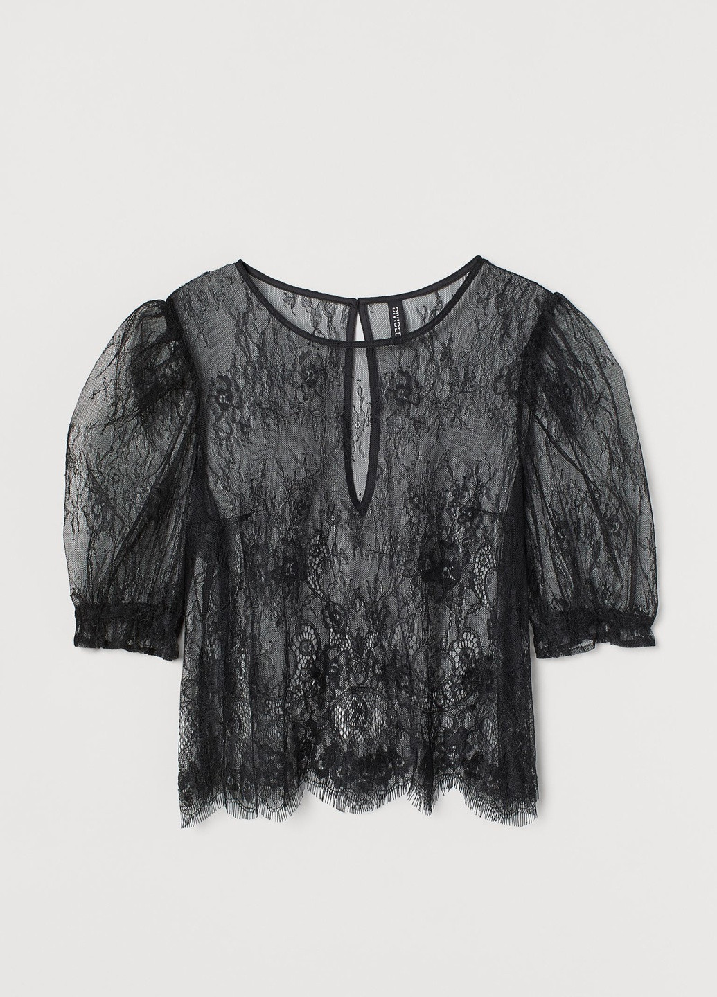 Оливковая (хаки) летняя блуза кружевная H&M