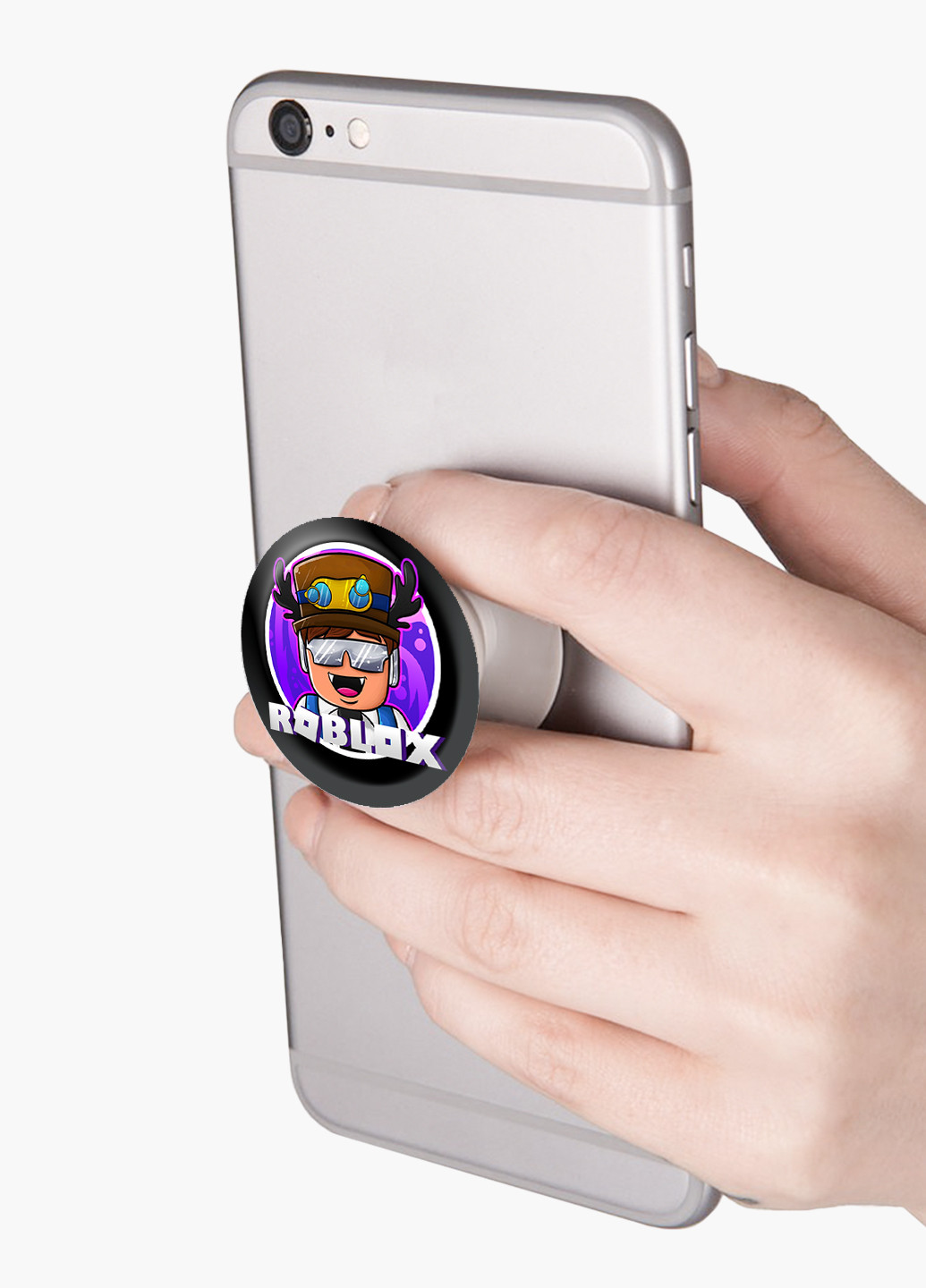 Попсокет (Popsockets) тримач для смартфону Роблокс (Roblox) (8754-1218) Чорний MobiPrint (216748523)