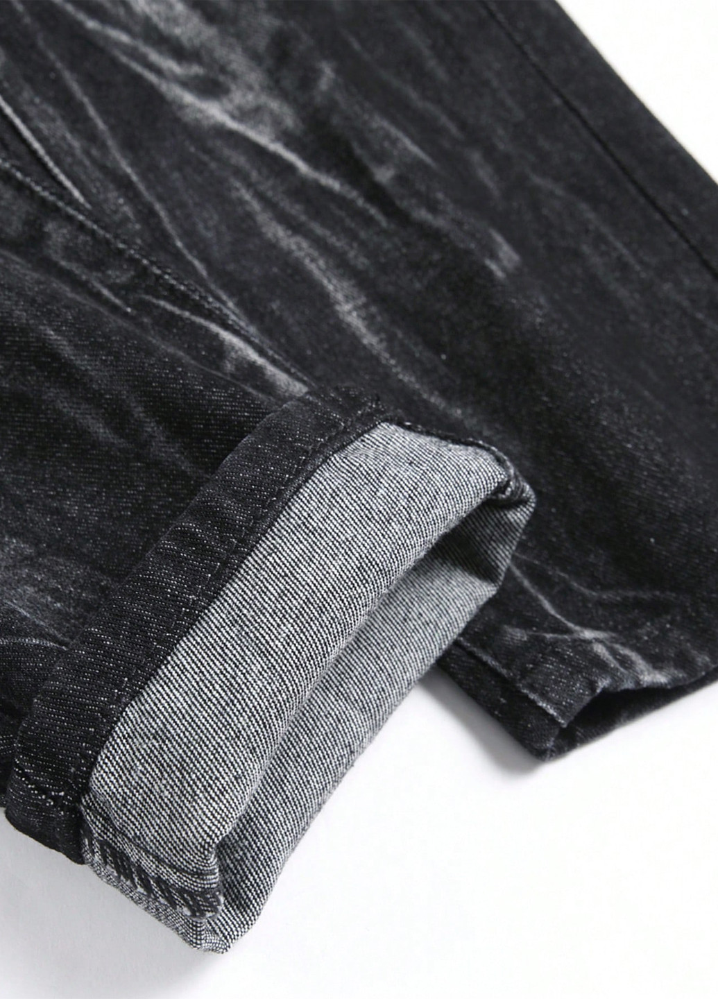 Темно-серые летние слим джинсы SHEIN