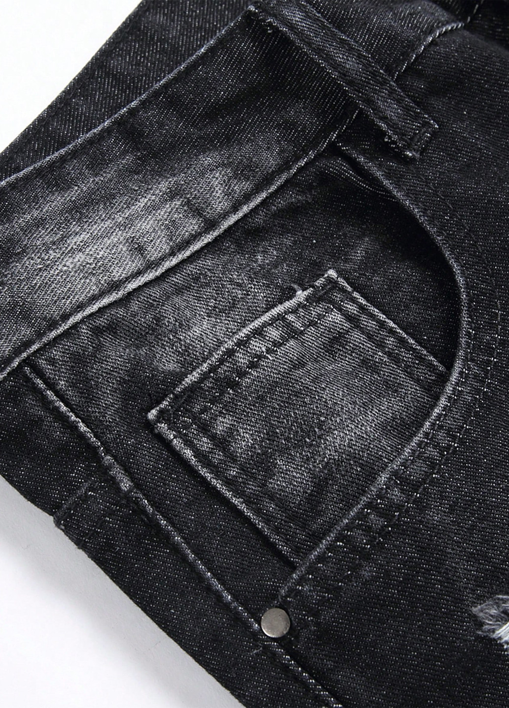 Темно-серые летние слим джинсы SHEIN