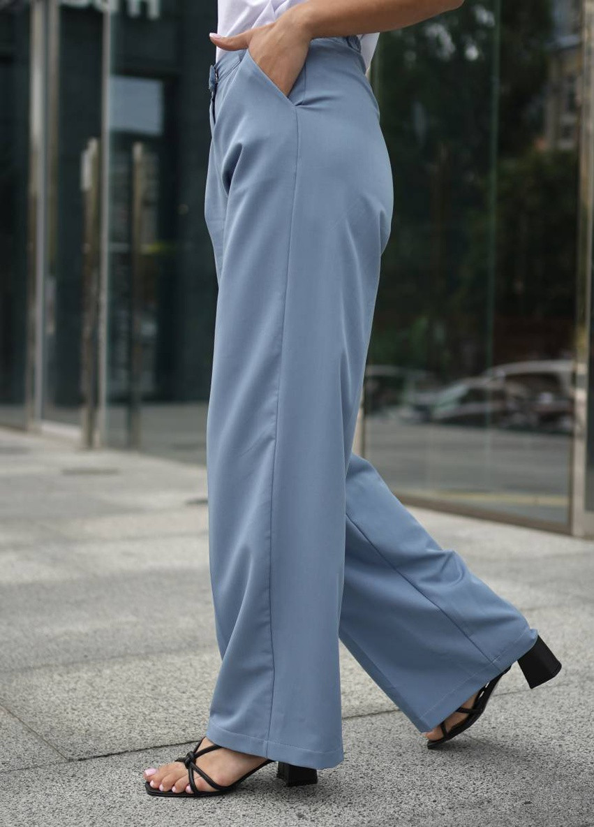 Голубые классические демисезонные брюки Ромашка