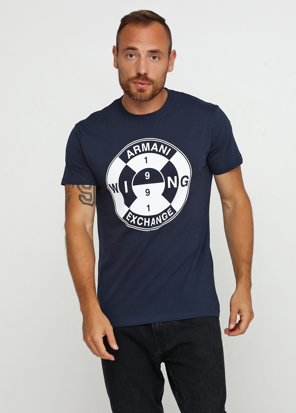 Темно-синяя футболка Armani Exchange