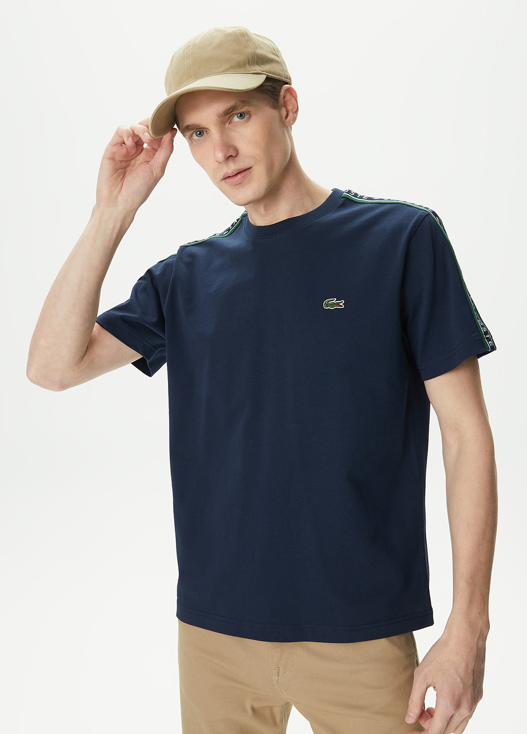 Темно-синяя футболка Lacoste