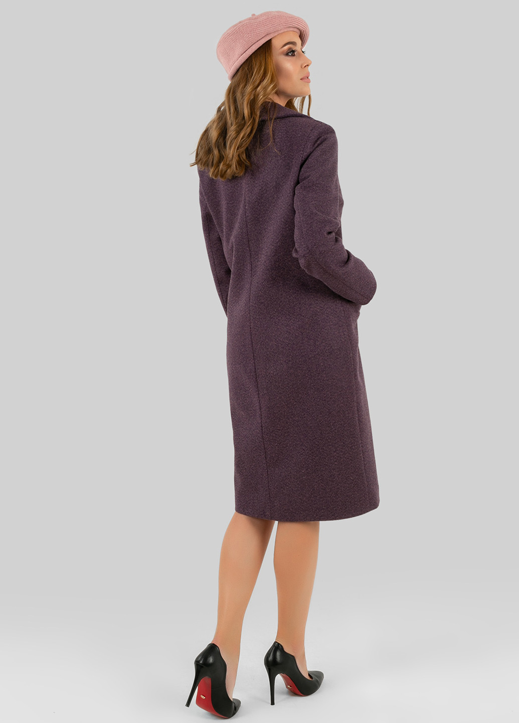 Фиолетовое демисезонное Пальто однобортное Azuri
