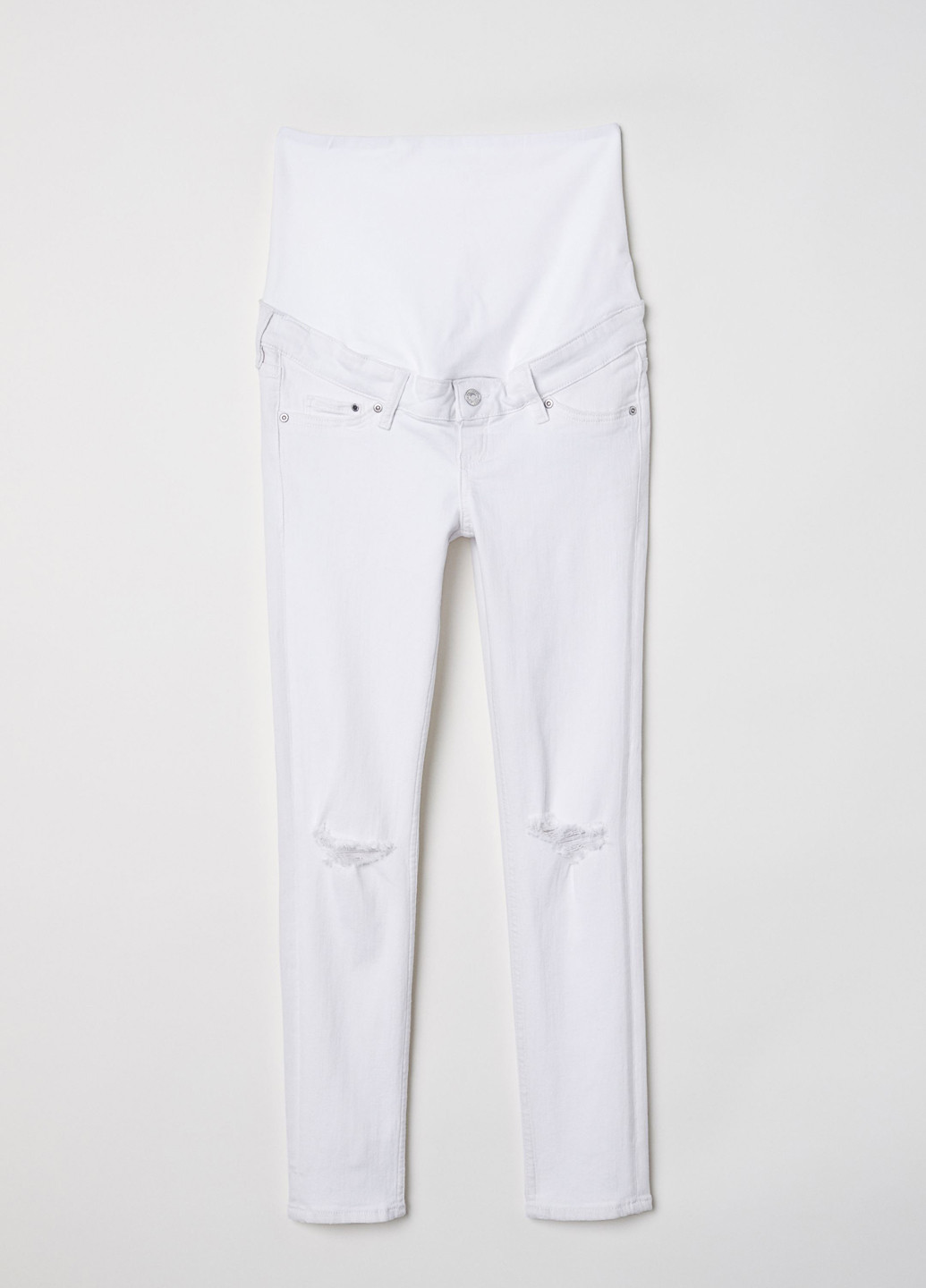 Белые демисезонные скинни джинсы для беременных H&M