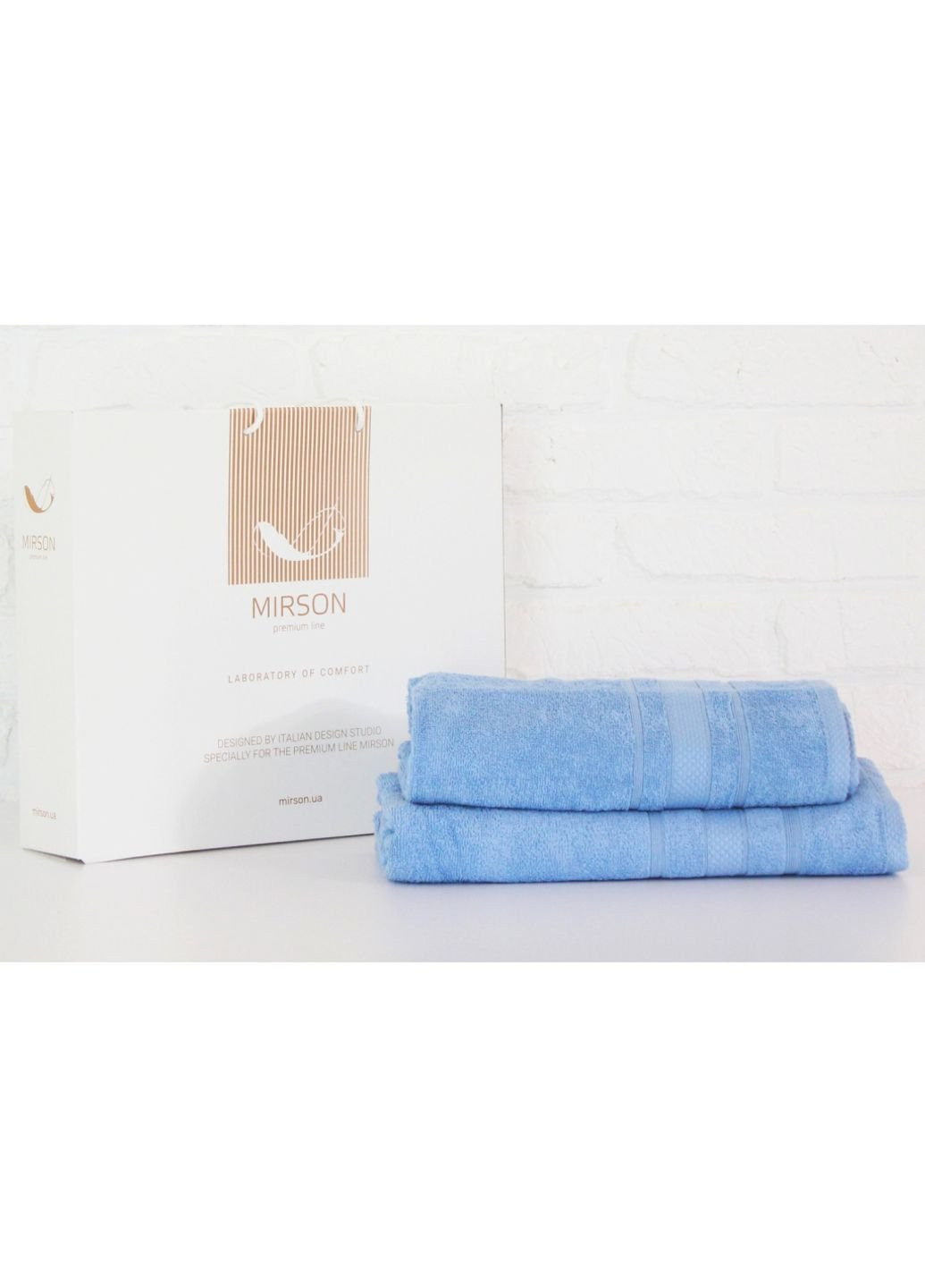 Mirson полотенце набор банных №5072 elite softness cornflower 50х90, 70х140 (2200003183108) голубой производство - Украина