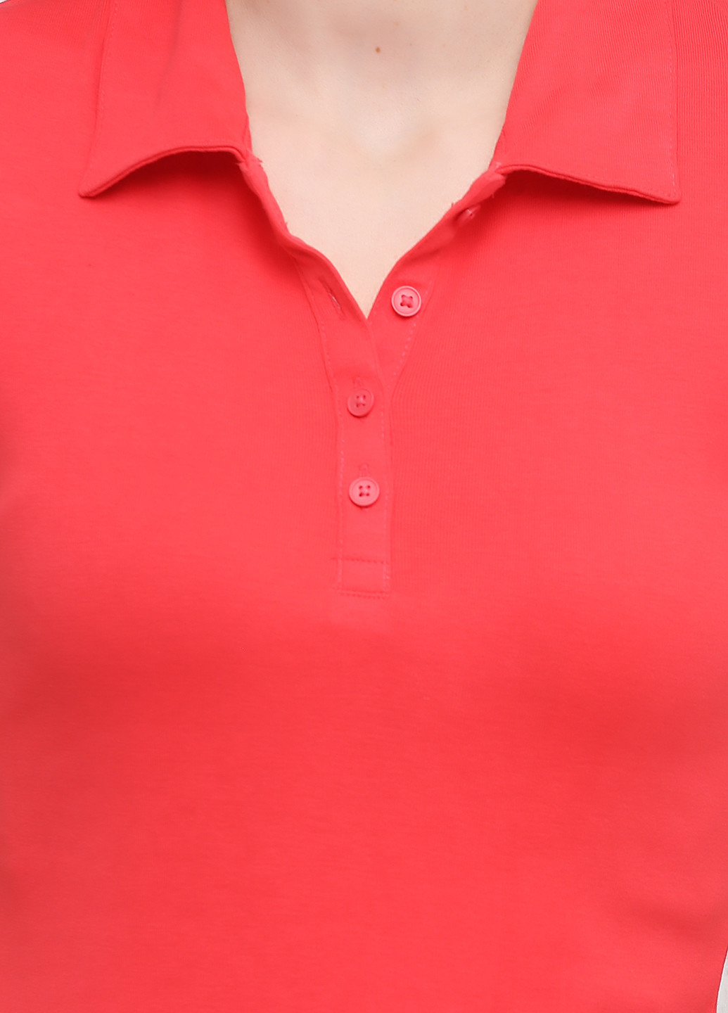 Красная женская футболка-поло C&A однотонная