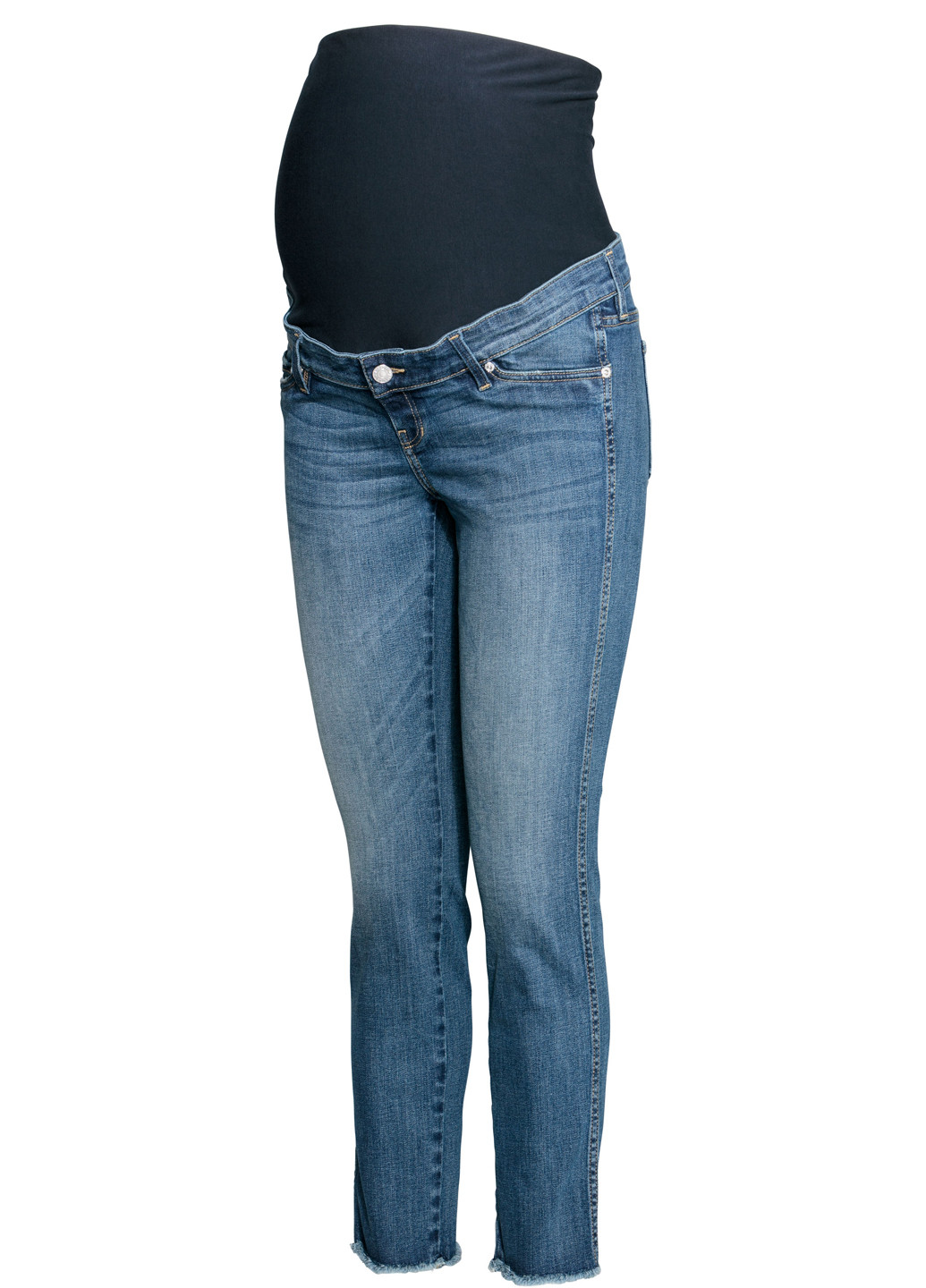 Джинси для вагітних H&M завужені однотонні сині джинсові