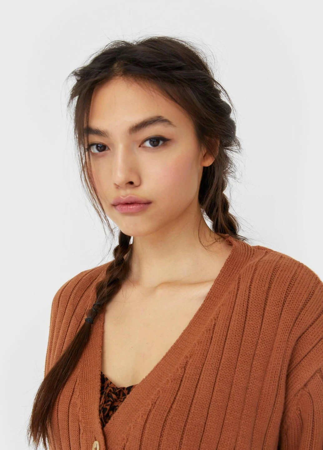 Коричневый кардиган Stradivarius