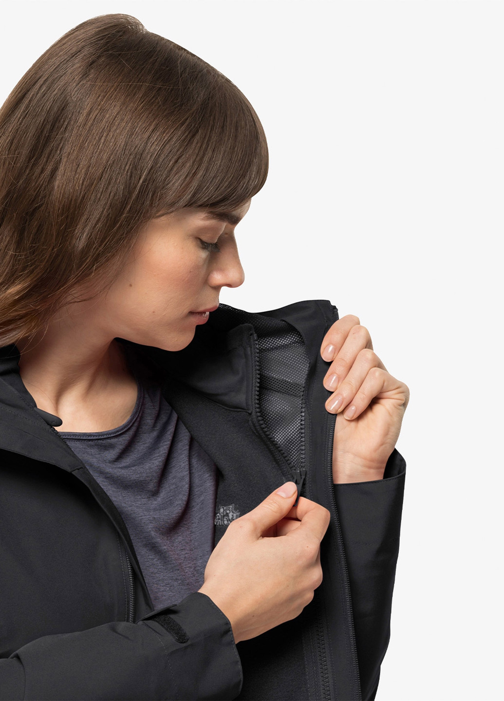 Черная демисезонная куртка Jack Wolfskin MOONRISE 3IN1