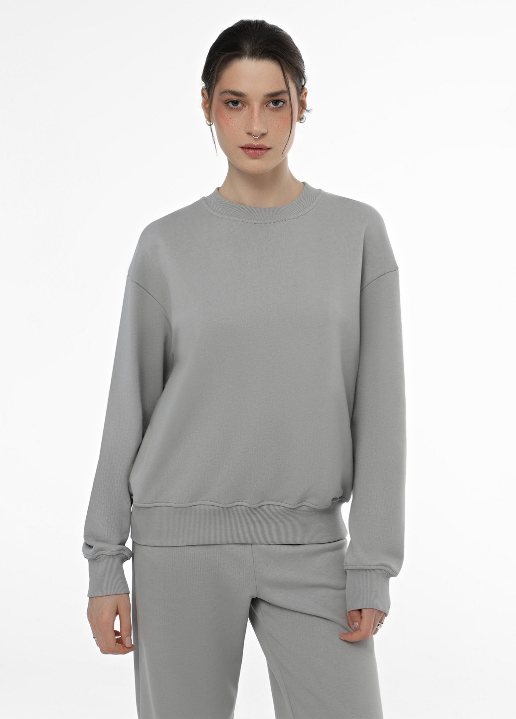 Світло-сірий світшот Promin однотонний без декору (364104079)