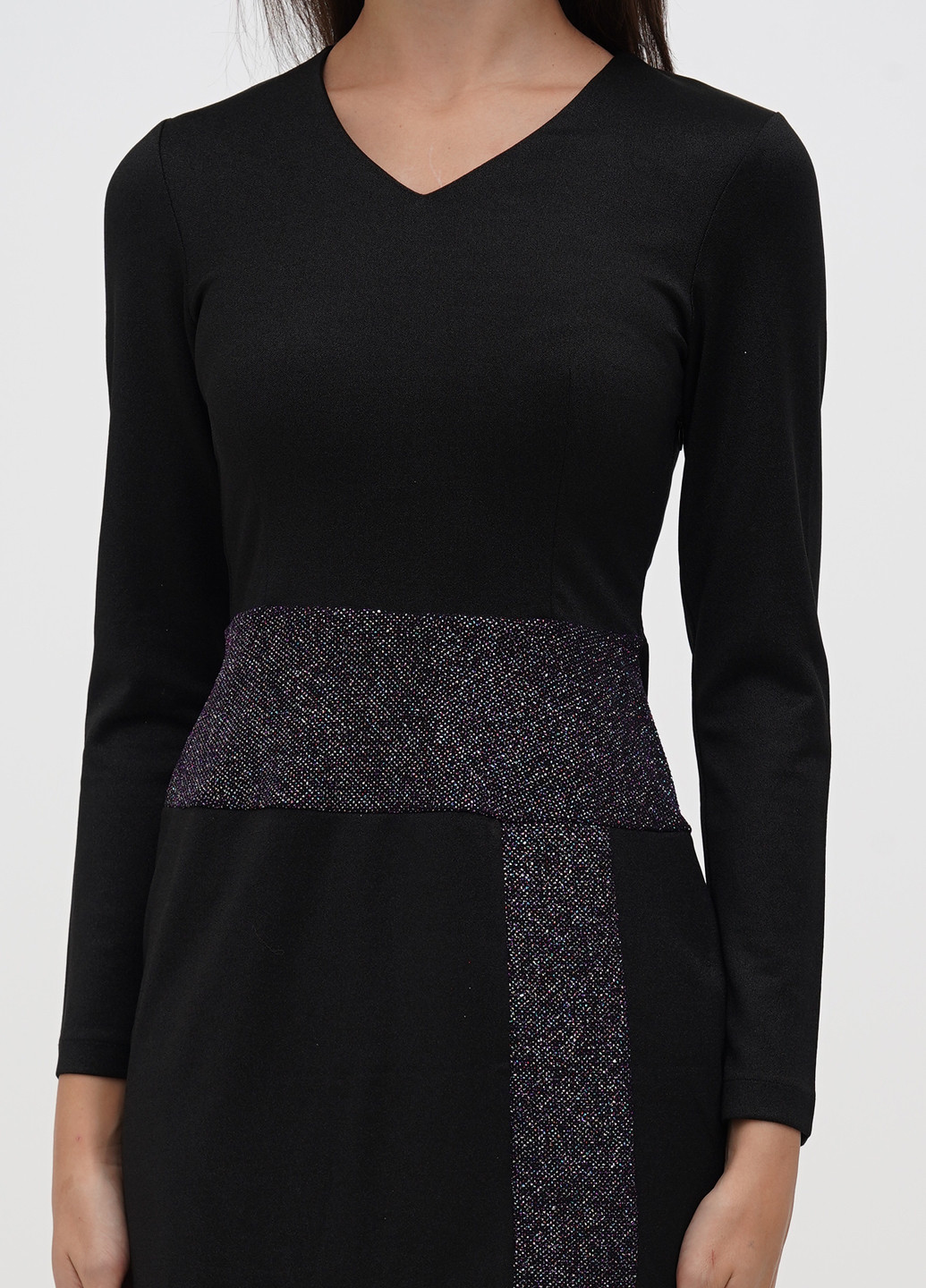 Чорна кежуал сукня Sassofono однотонна