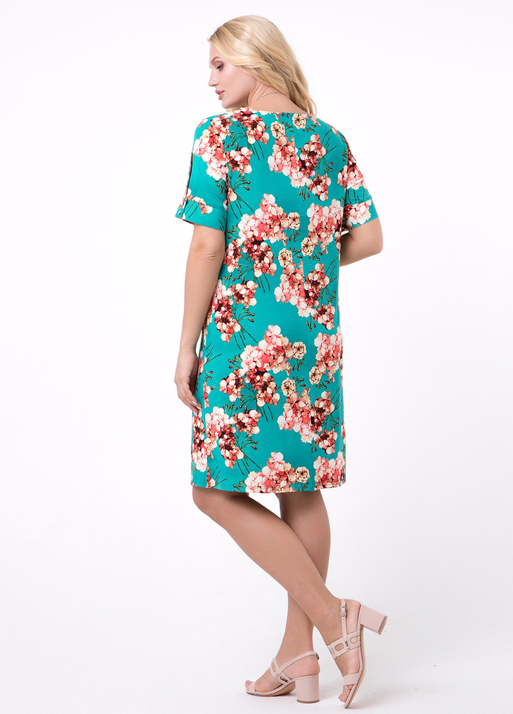 Бирюзовое кэжуал платье A'll Posa с цветочным принтом