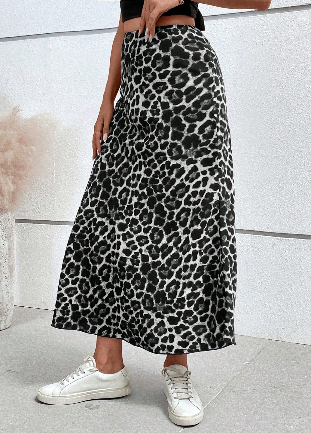 Разноцветная кэжуал леопардовая юбка SHEIN годе