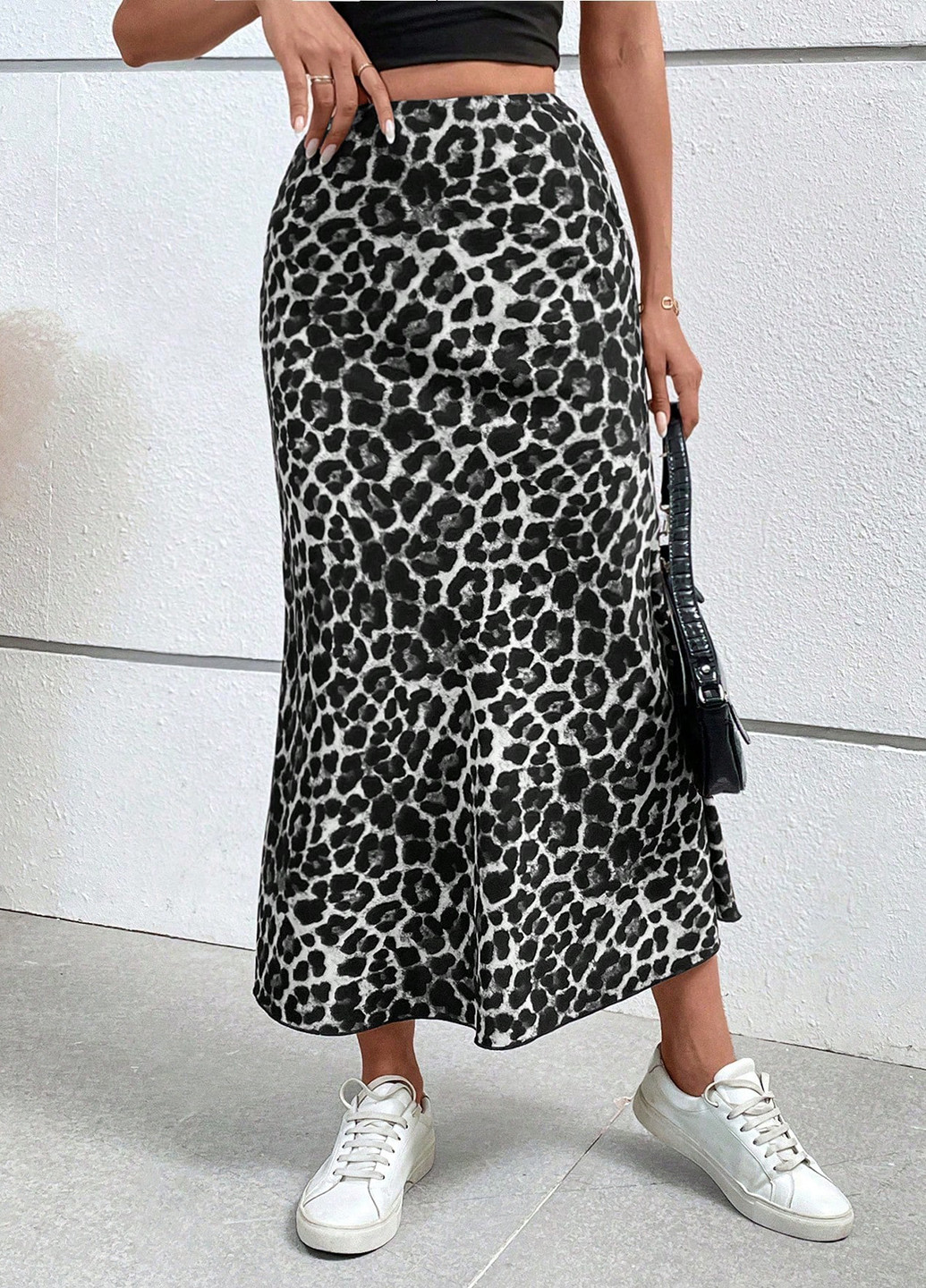 Разноцветная кэжуал леопардовая юбка SHEIN годе