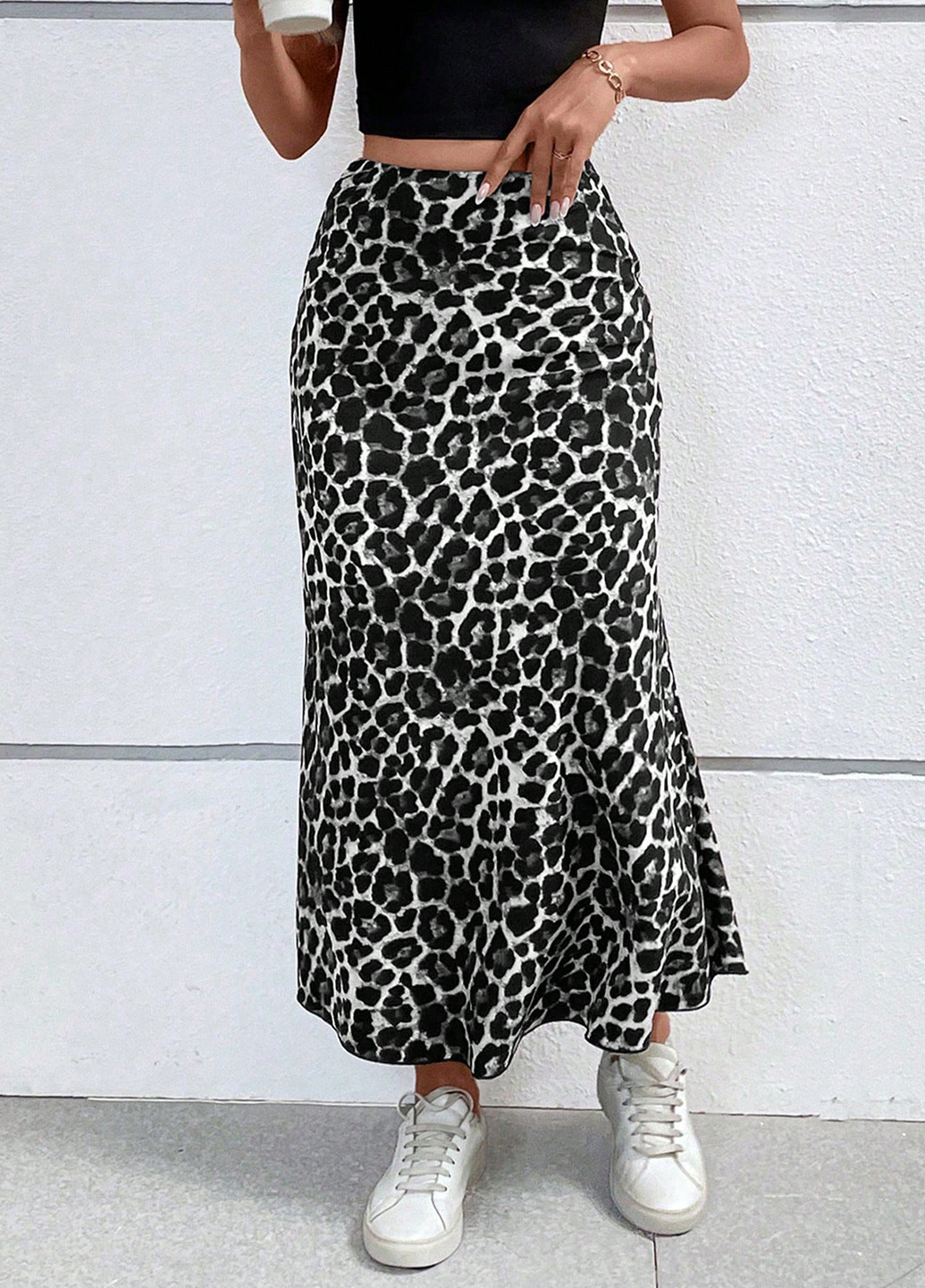 Разноцветная кэжуал леопардовая юбка SHEIN годе