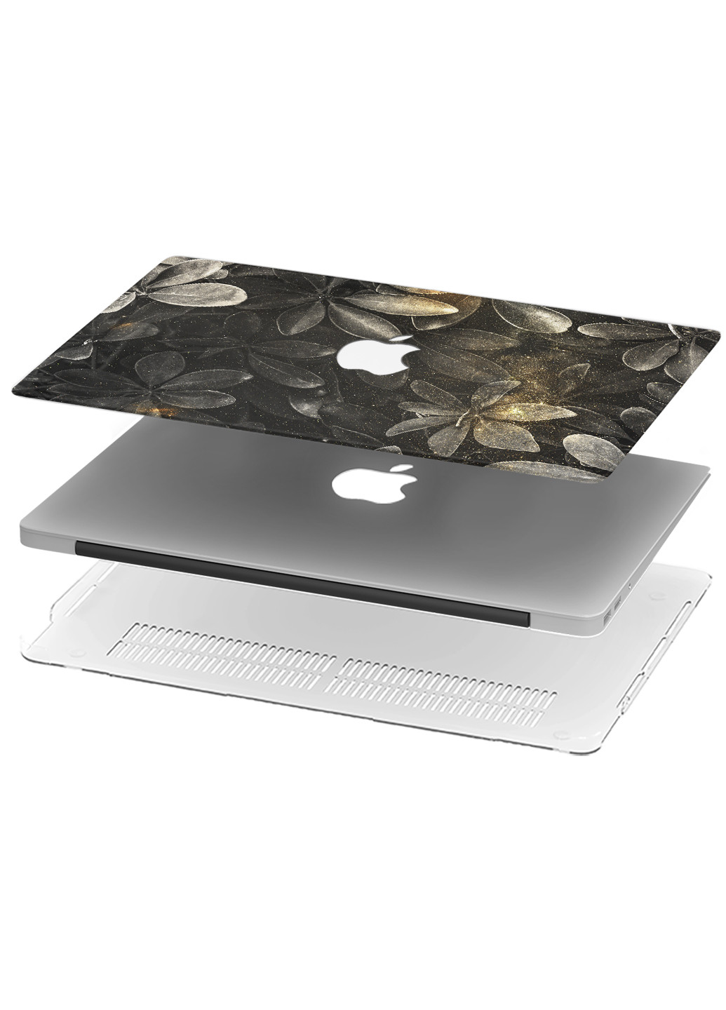 Чехол пластиковый для Apple MacBook Air 13 A1466 / A1369 Листья с золотыми блестками (6351-2366) MobiPrint (218858241)