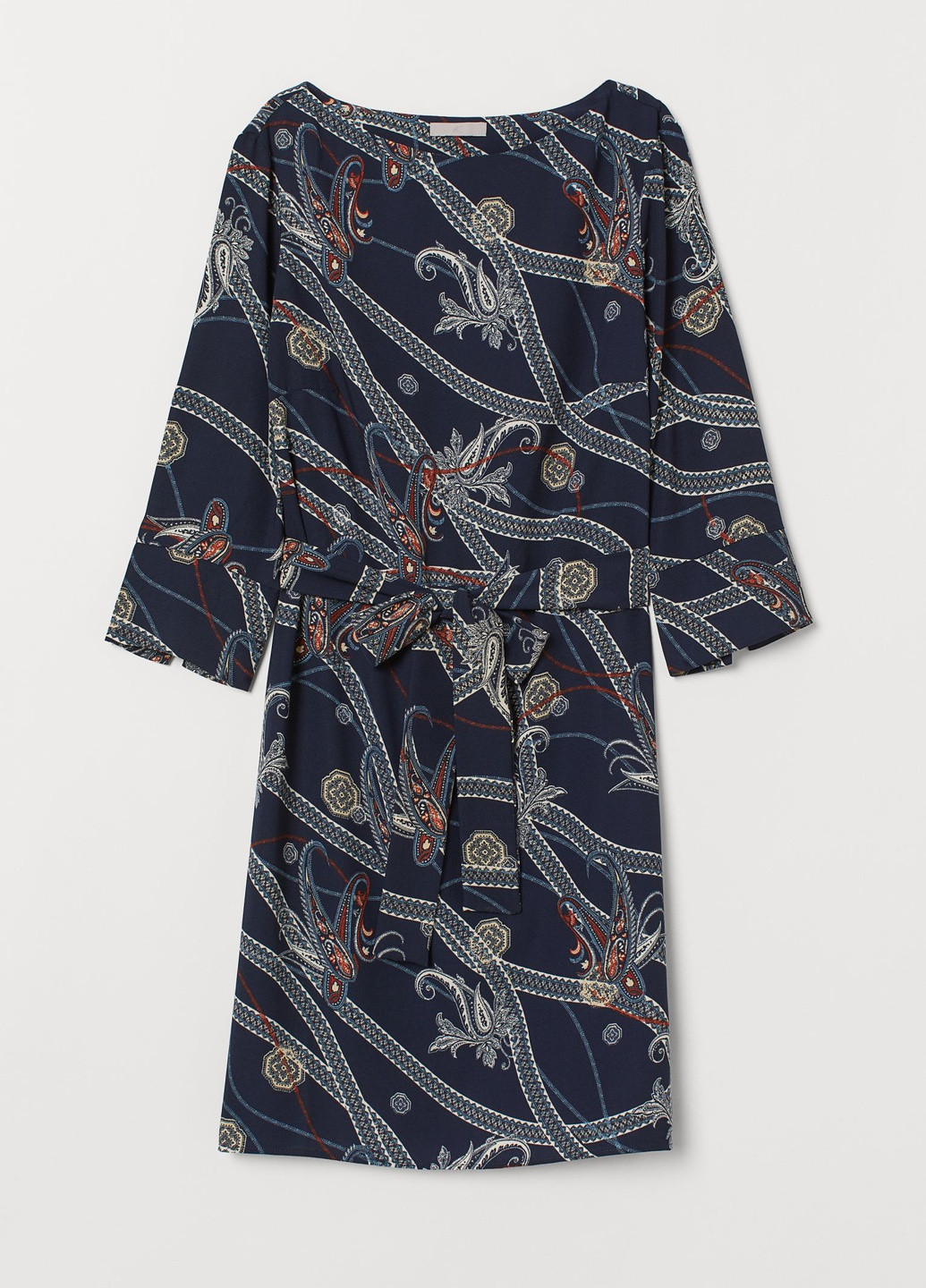 Темно-синя кежуал плаття, сукня H&M з орнаментом
