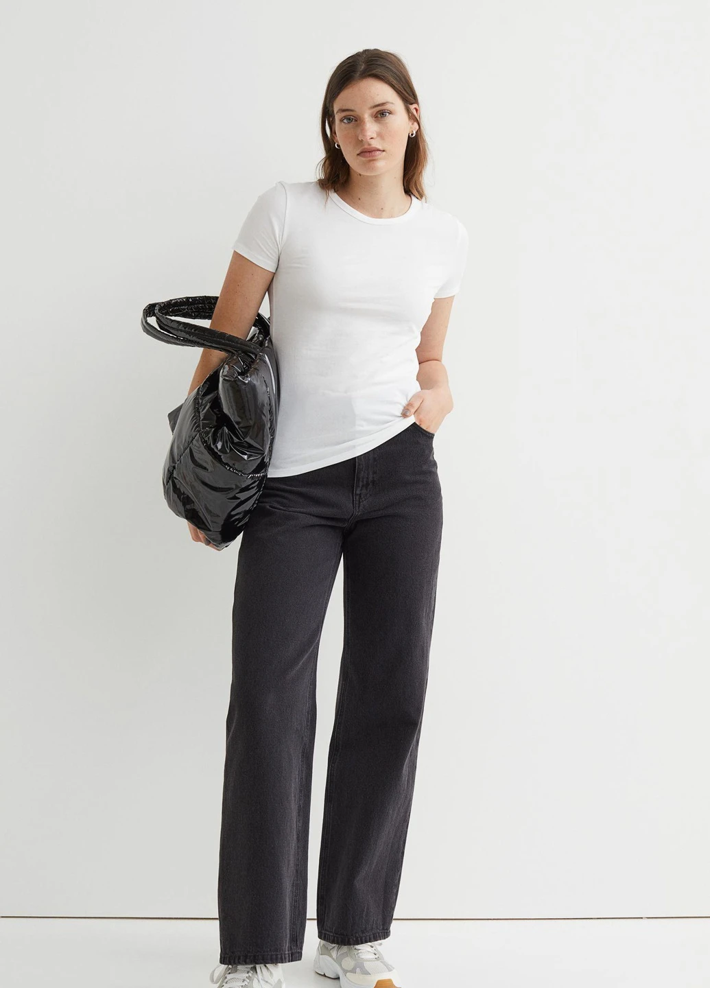 Футболка,білий, H&M Basic - (254655418)