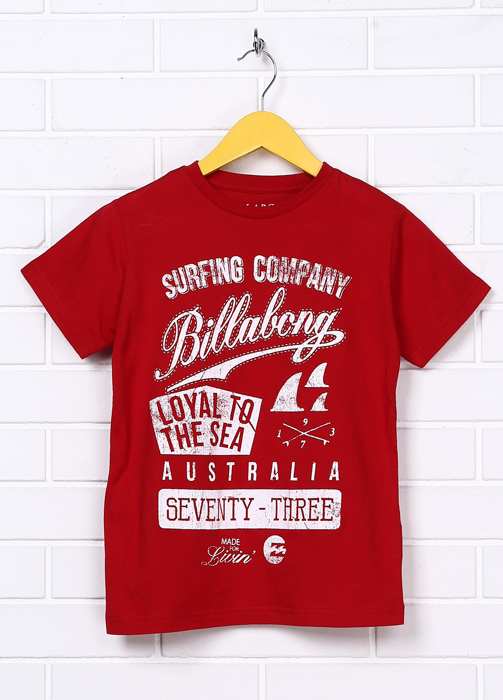 Красная летняя футболка с коротким рукавом Billabong