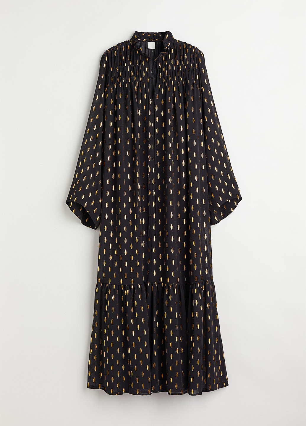 Черное вечернее платье а-силуэт H&M в горошек