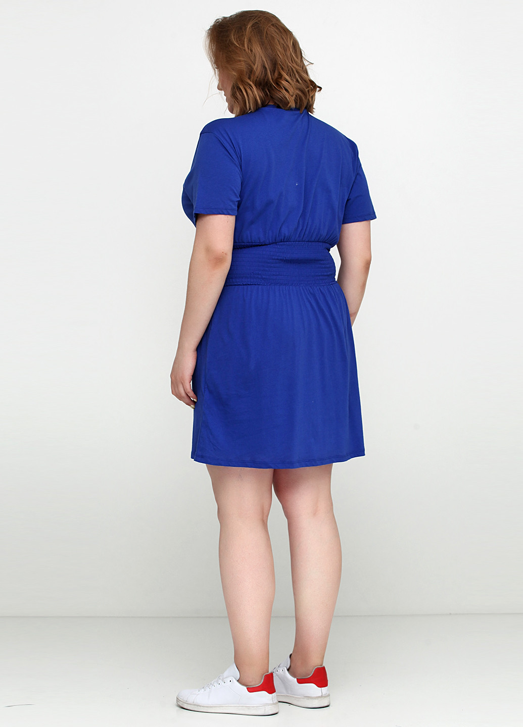 Светло-синее кэжуал платье платье-футболка H&M однотонное