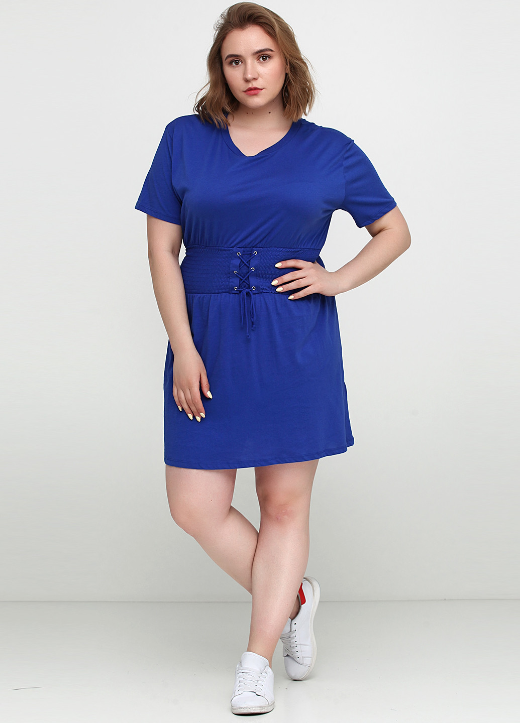 Світло-синя кежуал сукня сукня-футболка H&M однотонна