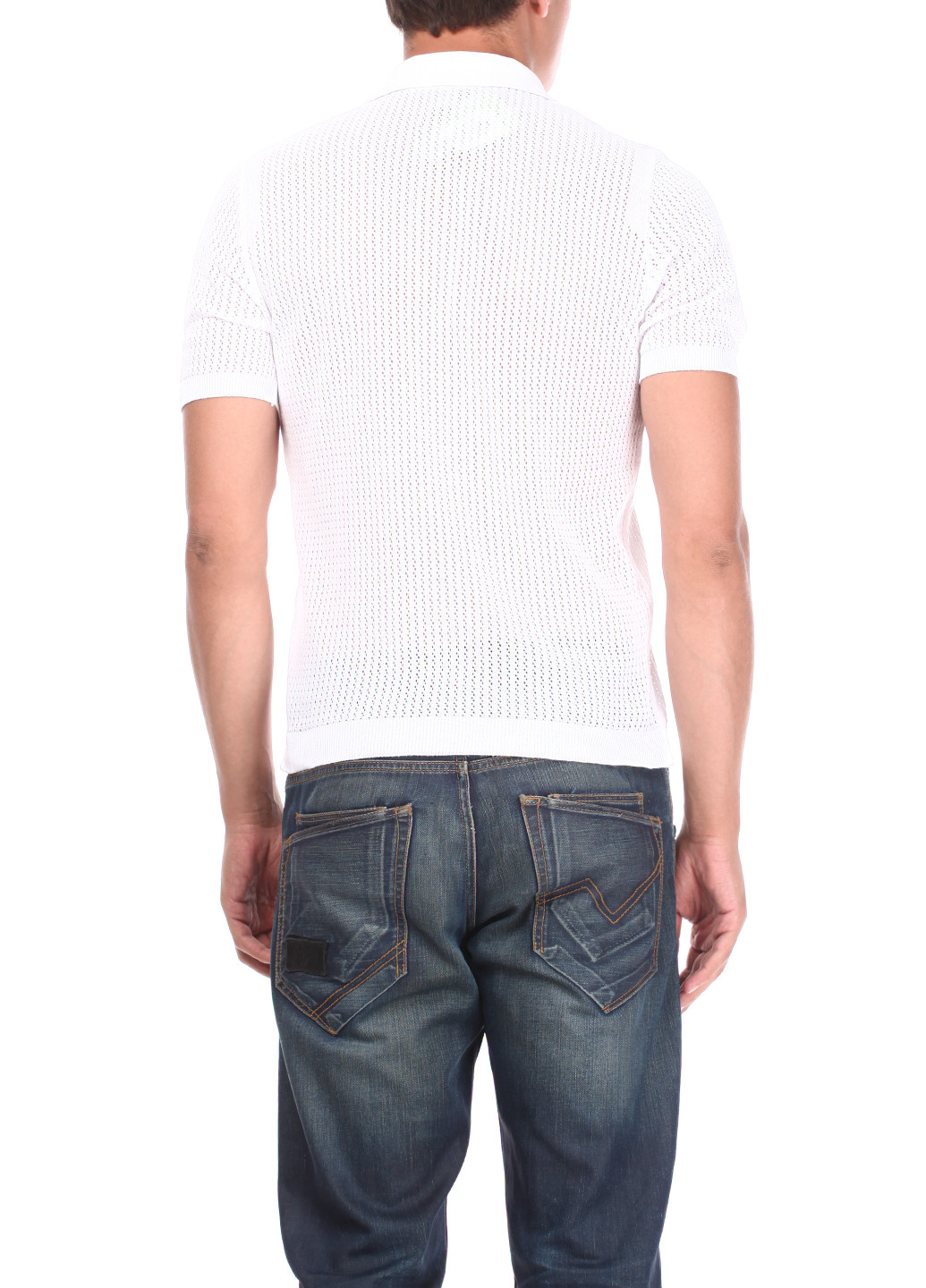 Белая футболка-поло для мужчин Van Cliff однотонная