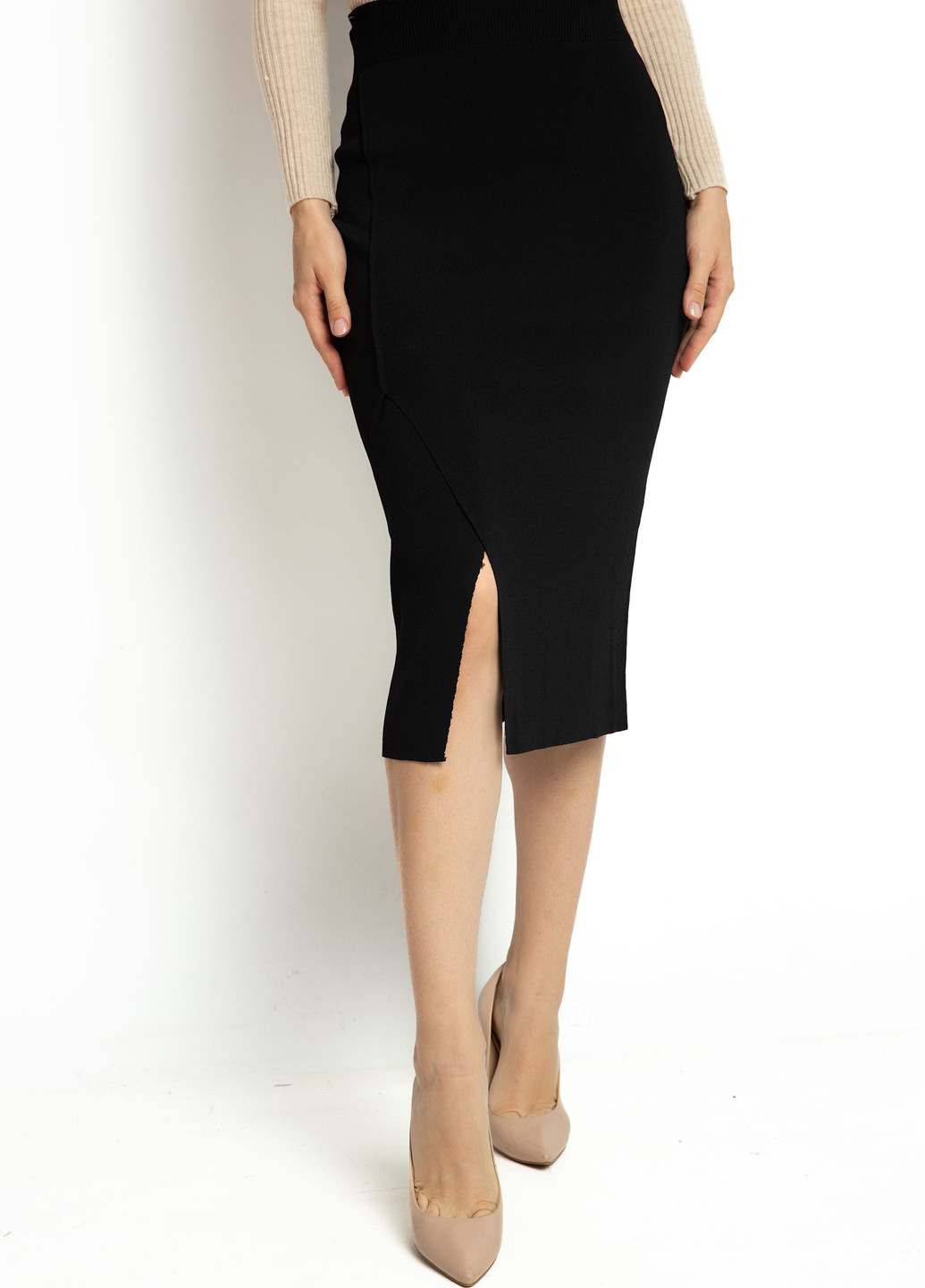 Черная кэжуал однотонная юбка Time of Style карандаш