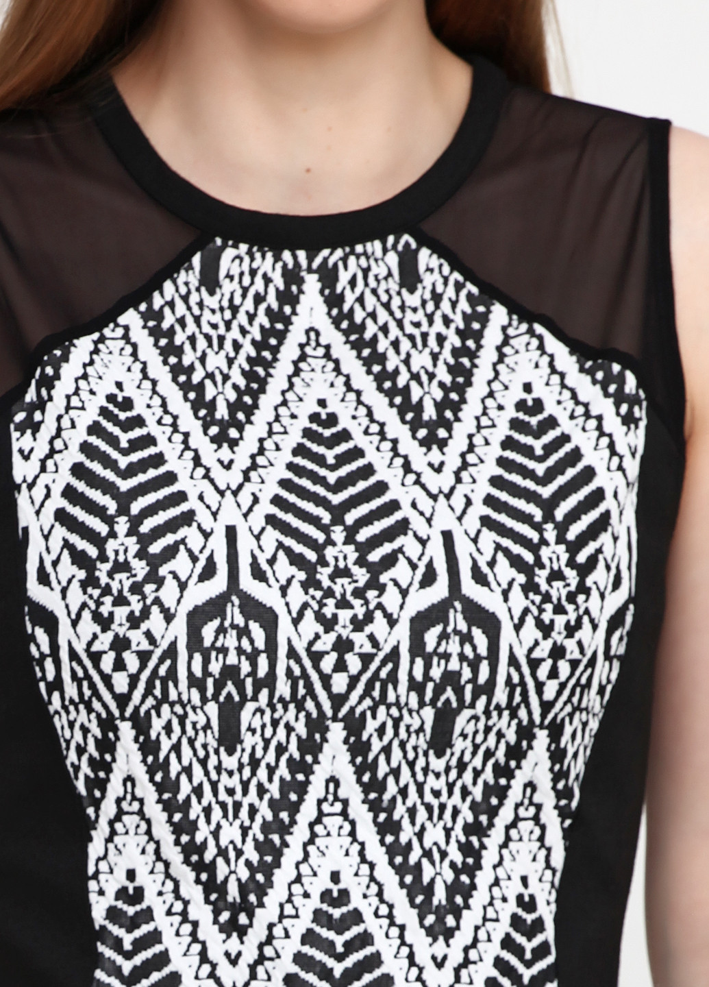 Чорно-білий коктейльна сукня коротка H&M з геометричним візерунком