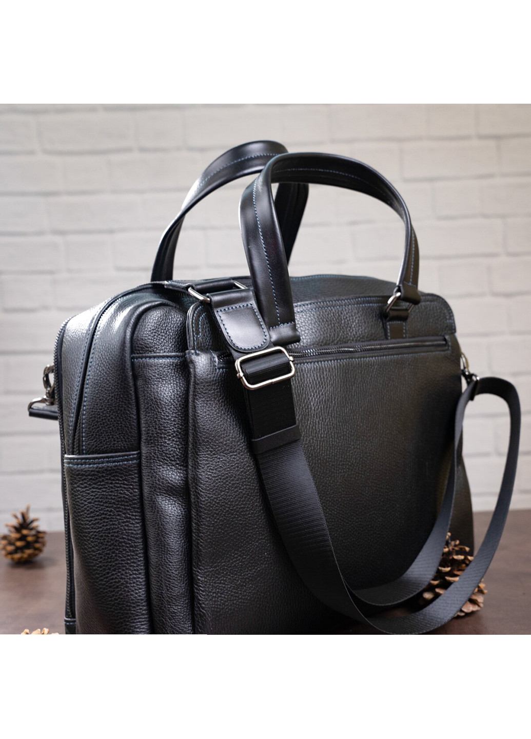 Мужская кожаная сумка 42х29х11 см Shvigel (252131087)