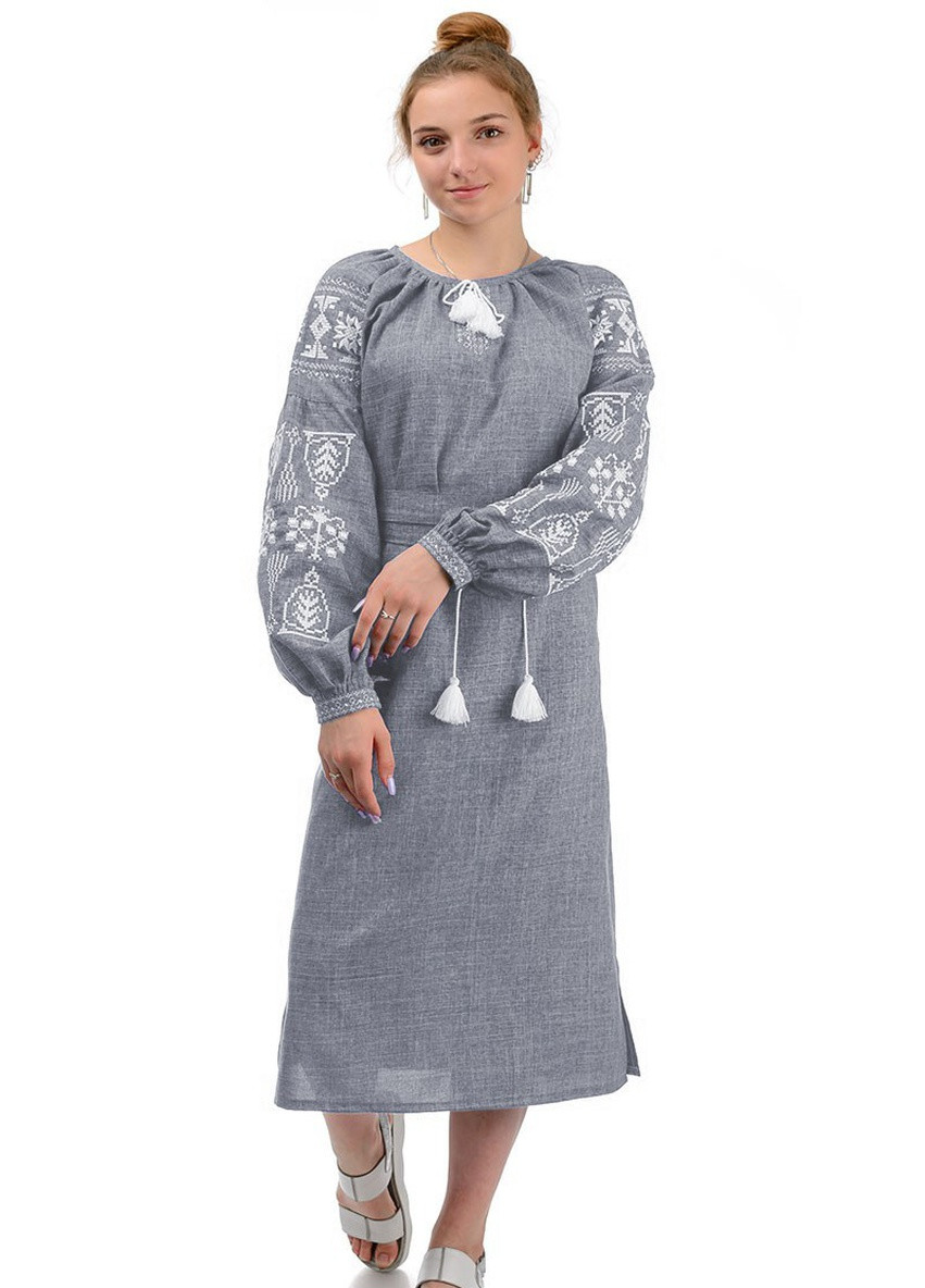 Платье-вышиванка "Купава" (серый) Golfstream (254672004)
